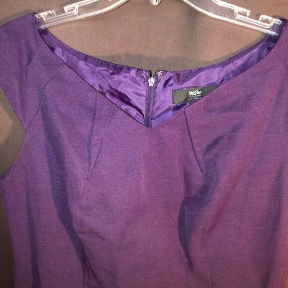 mossimo knee high purple sleeveless dress pleated layered cotton blend 8 READ - Picture 5 of 8